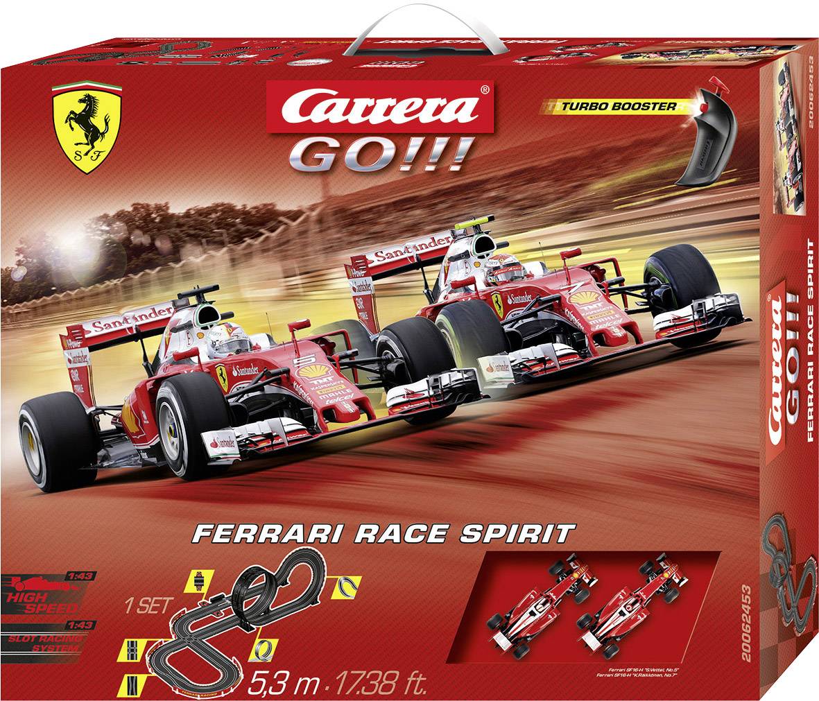 Carrera GO!! 62505 Ferrari Race Spirit 1/43 Slot Car Racing Set 