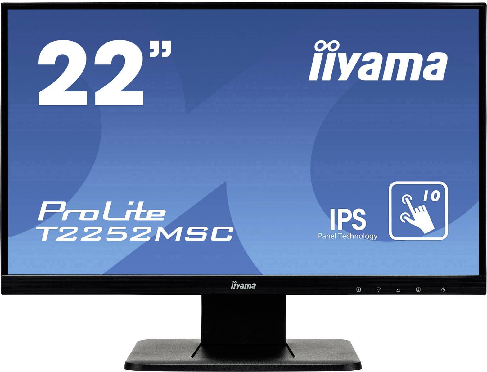Iiyama ProLite T2252MSC Touchscreen EEC: B (A+++ – D) 54.6 cm (21.5 inch) 1920 x 1080 p 16:9 7 ms VGA, HDMI™, DisplayPort IPS LED
