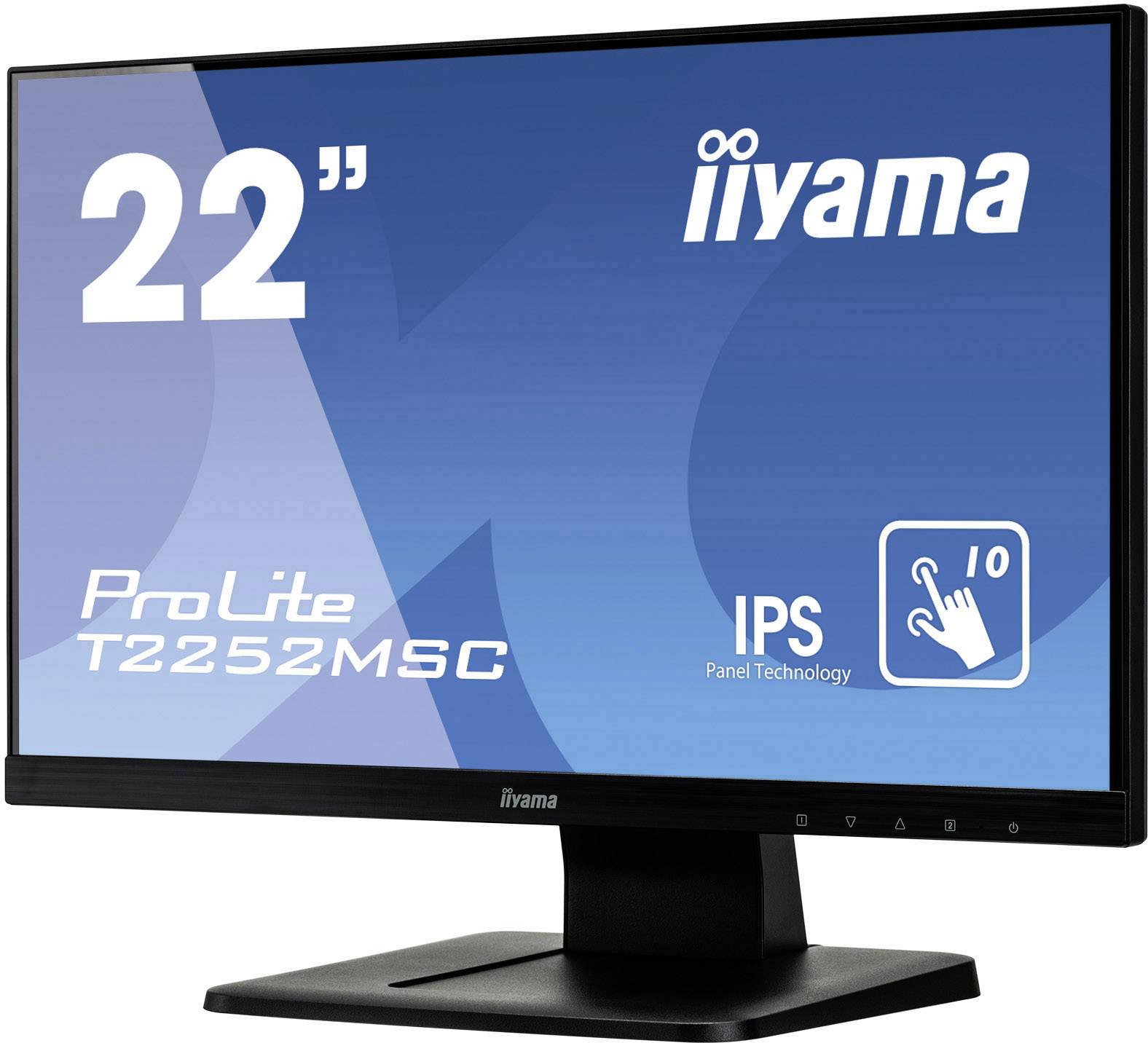 Iiyama ProLite T2252MSC Touchscreen EEC: F (A - G) 54.6 cm (21.5 inch) 1920 x 1080 p 16:9 7 ms VGA, HDMI™, DisplayPort I-1