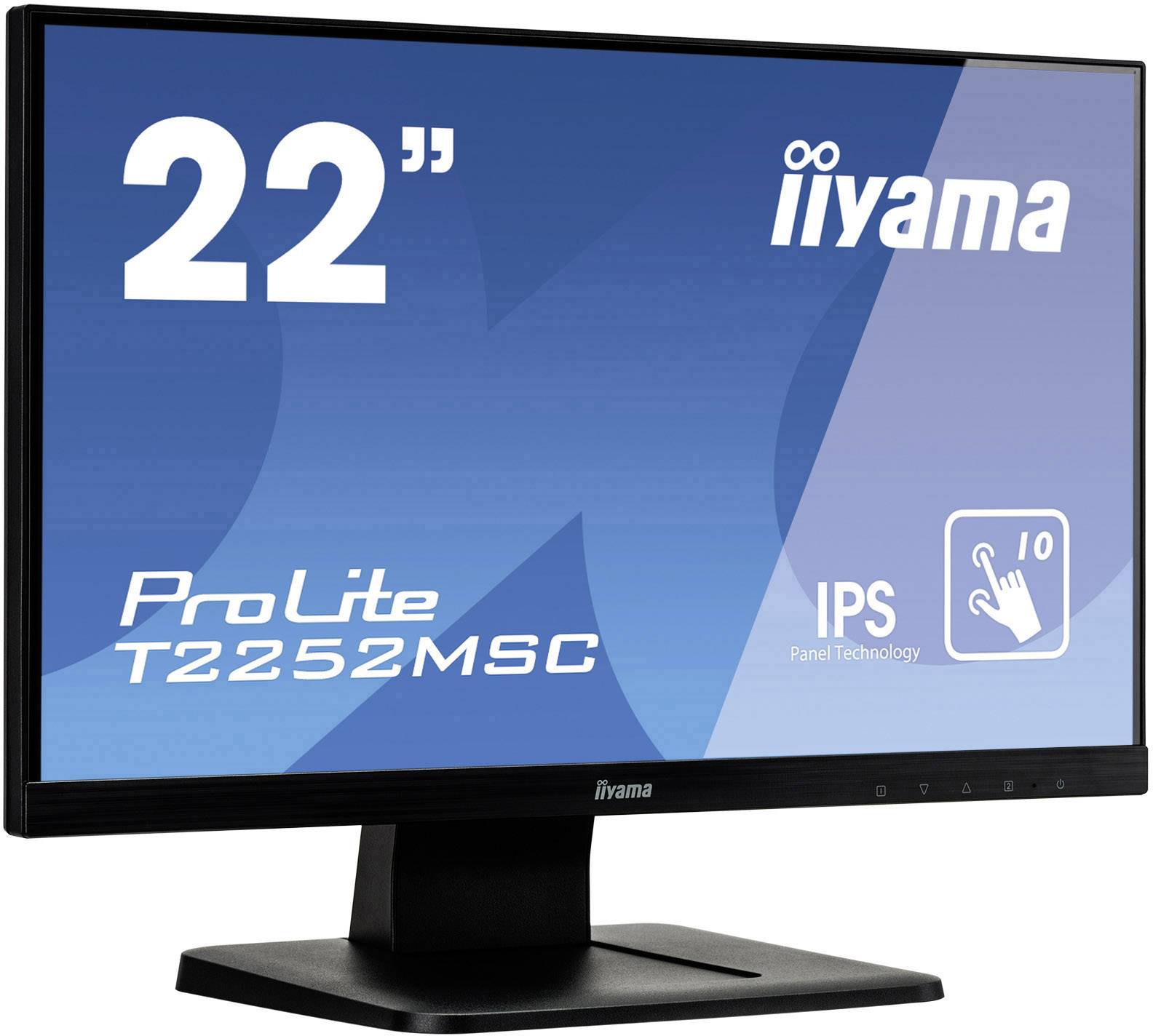 Iiyama ProLite T2252MSC Touchscreen EEC: F (A - G) 54.6 cm (21.5 inch) 1920 x 1080 p 16:9 7 ms VGA, HDMI™, DisplayPort I-4
