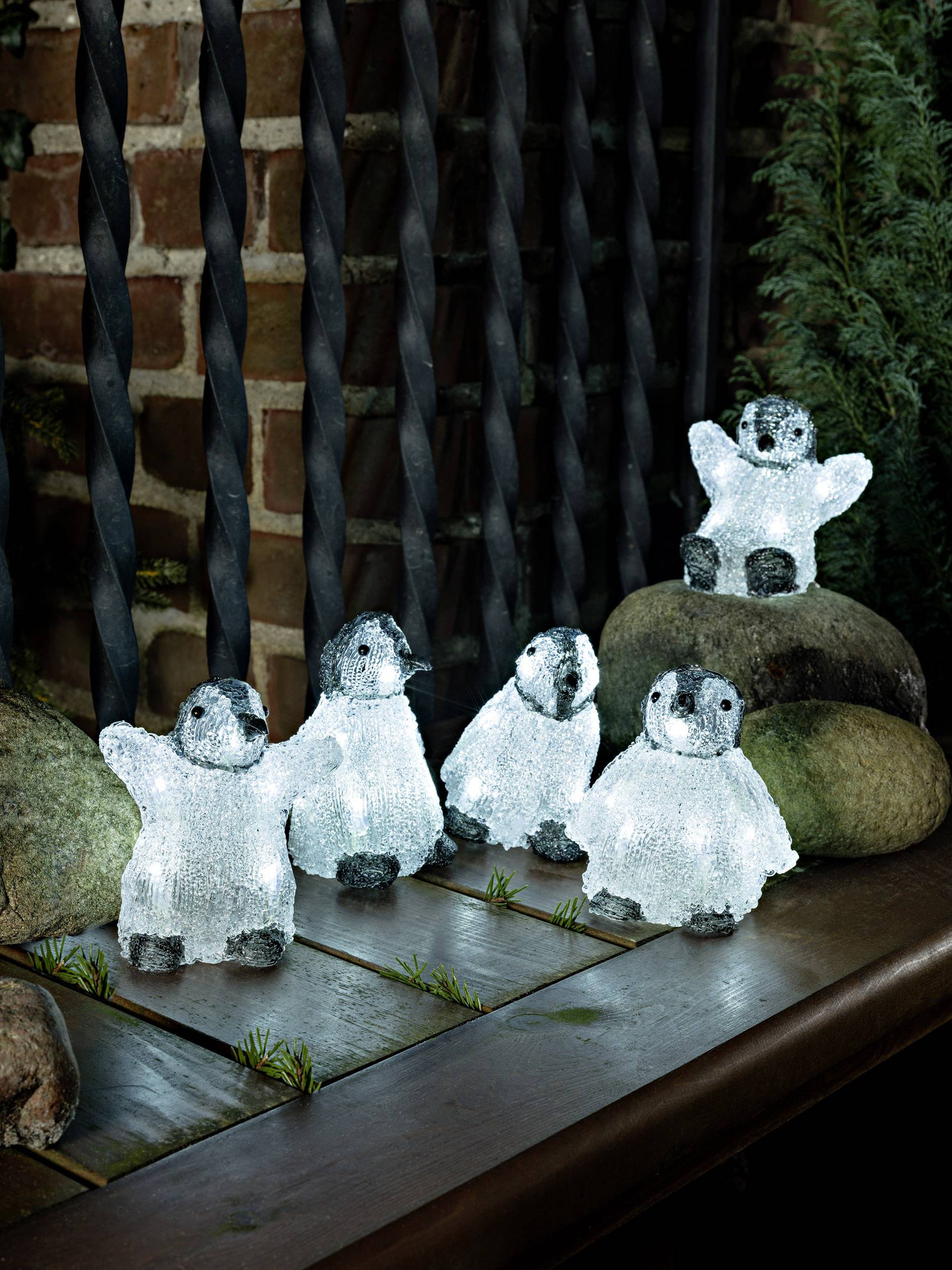 Konstsmide 6266-203 Acrylic figurine EEC: F (A - G) Baby penguin 5-piece set Cool white LED (monochrome) White-1
