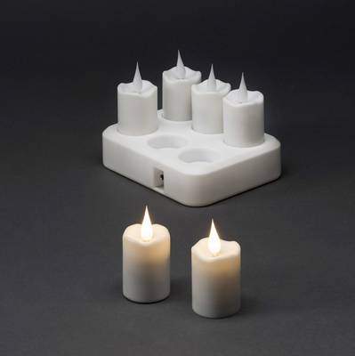 trainer Humanistisch Perforeren Konstsmide 1899-220 LED wax candle 6-piece set White Warm white | Conrad.com