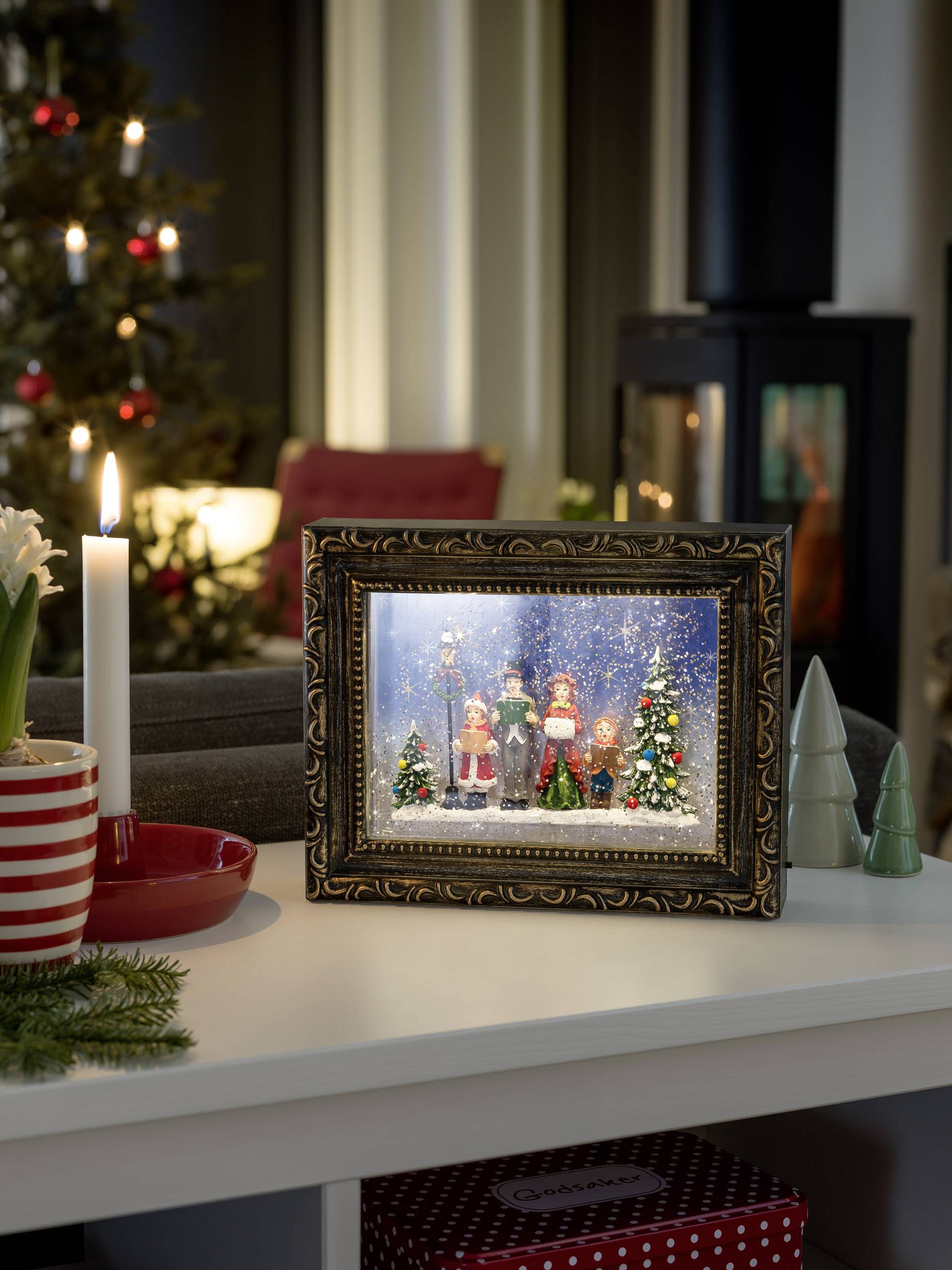Konstsmide 4357-000 LED setting Carol singers Warm white LED (monochrome) Multi-coloured snow-covered, water-filled, Tim-2