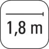 'Sign reading 1.8 m' indicates a recommended distance.