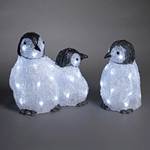 LED Acrylic Penguin Family, Set of 3, 48 cold white diodes