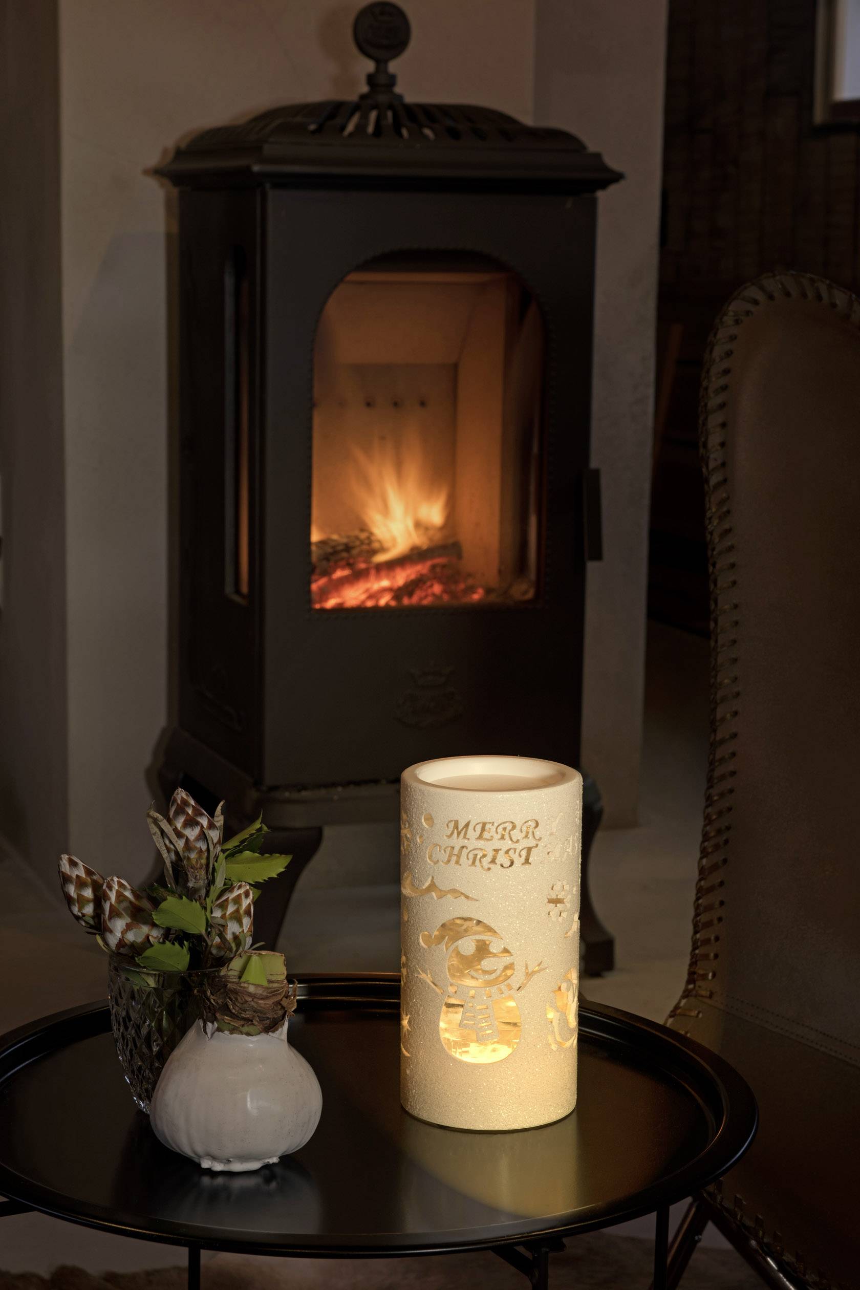 Konstsmide 4355 200 Led Lantern Snowman Warm White Led Monochrome