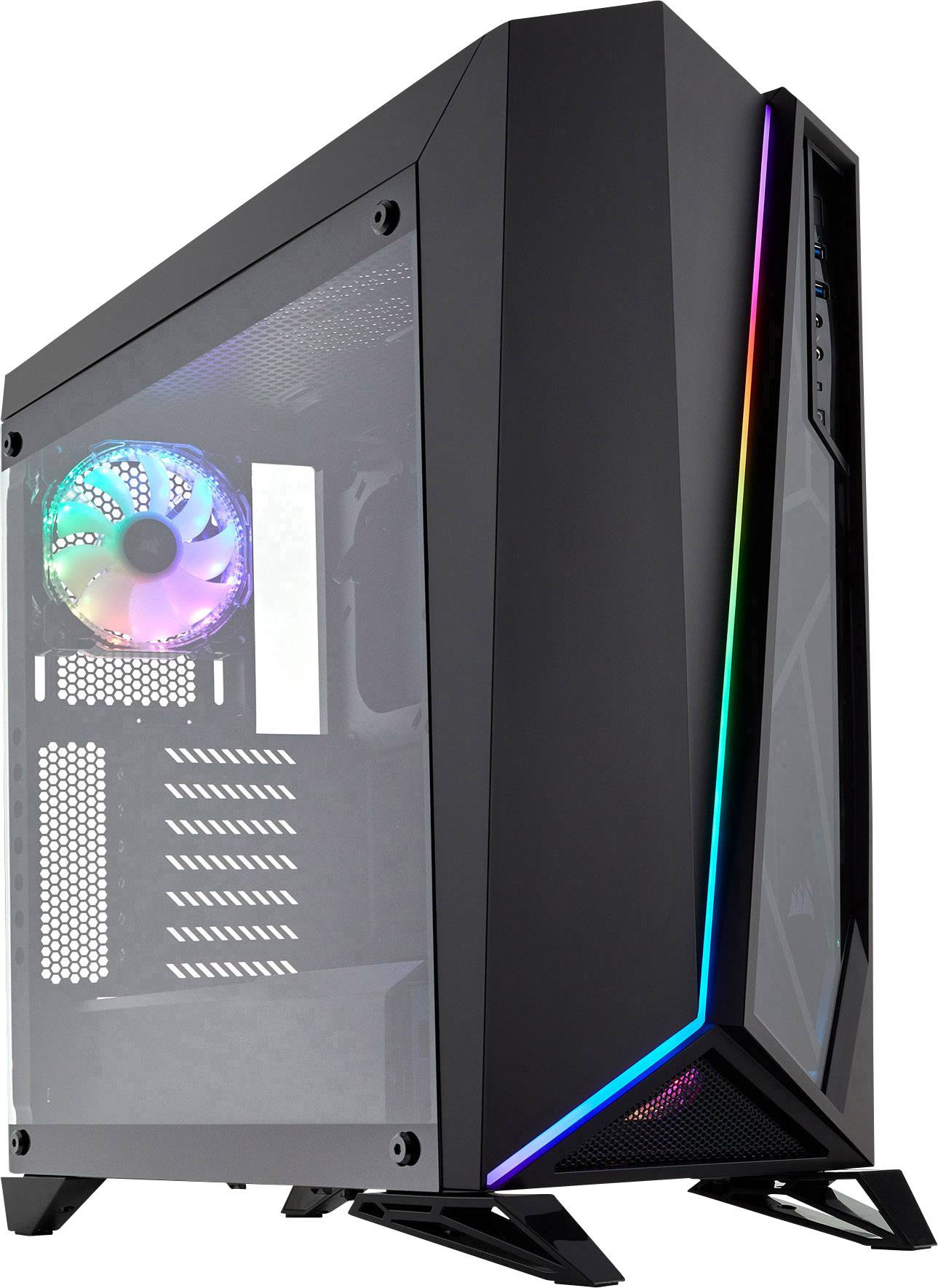 Corsair Spec Omega RGB Midi tower PC casing Black 2 built-in LED fans, Window, Built-in lighting, Dust filter