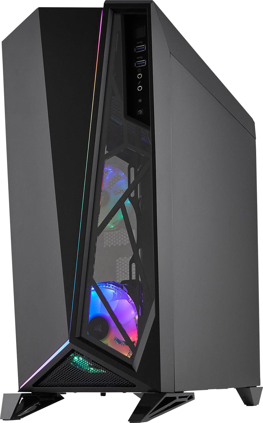 Corsair Spec Omega Rgb Midi Tower Pc Casing Black 2 Built In Led Fans Window Built In Lighting Dust Filter Conrad Com