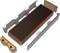 Heat sink with copper fin structure and side mounting brackets, used for heat dissipation in electronic devices.