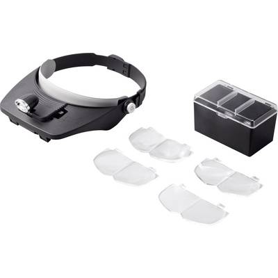 TOOLCRAFT TO-5137803 Headband magnifier incl. LED lighting Magnification: 1.2 x, 1.8 x, 2.5 x, 3.5 x Lens size: (L x W) -1