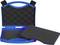 Open blue plastic case lined with black foam, removable foam layer beside it.