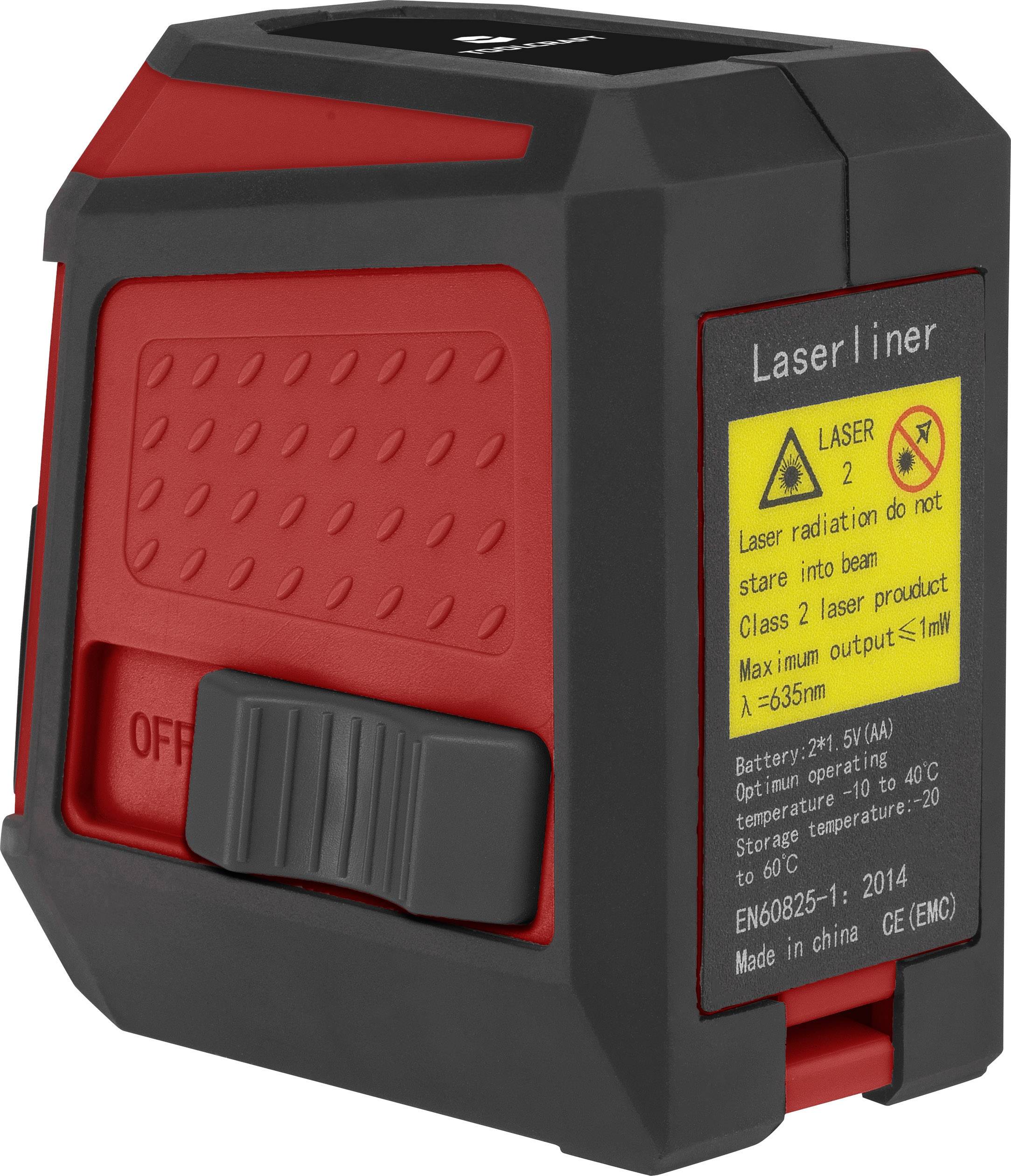 TOOLCRAFT CL12 Cross line laser Incl. bag, Self-levelling Range (max.): 12 m Calibrated to: Manufacturer's standards (no-11
