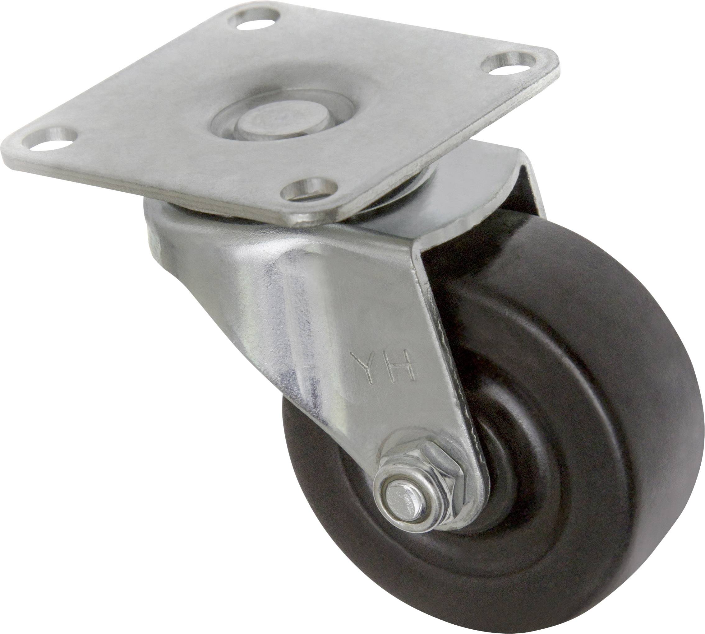 TOOLCRAFT TO-5137884 Swivel castor with 50 mm rubber mounting plate Load capacity (max.): 50 kg