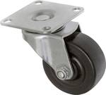 Swivel castor with 50 mm rubber mounting plate