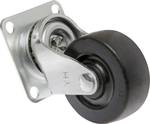 Swivel castor with 50 mm rubber mounting plate