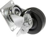 Swivel castor 50 mm with parking brake and mounting plate