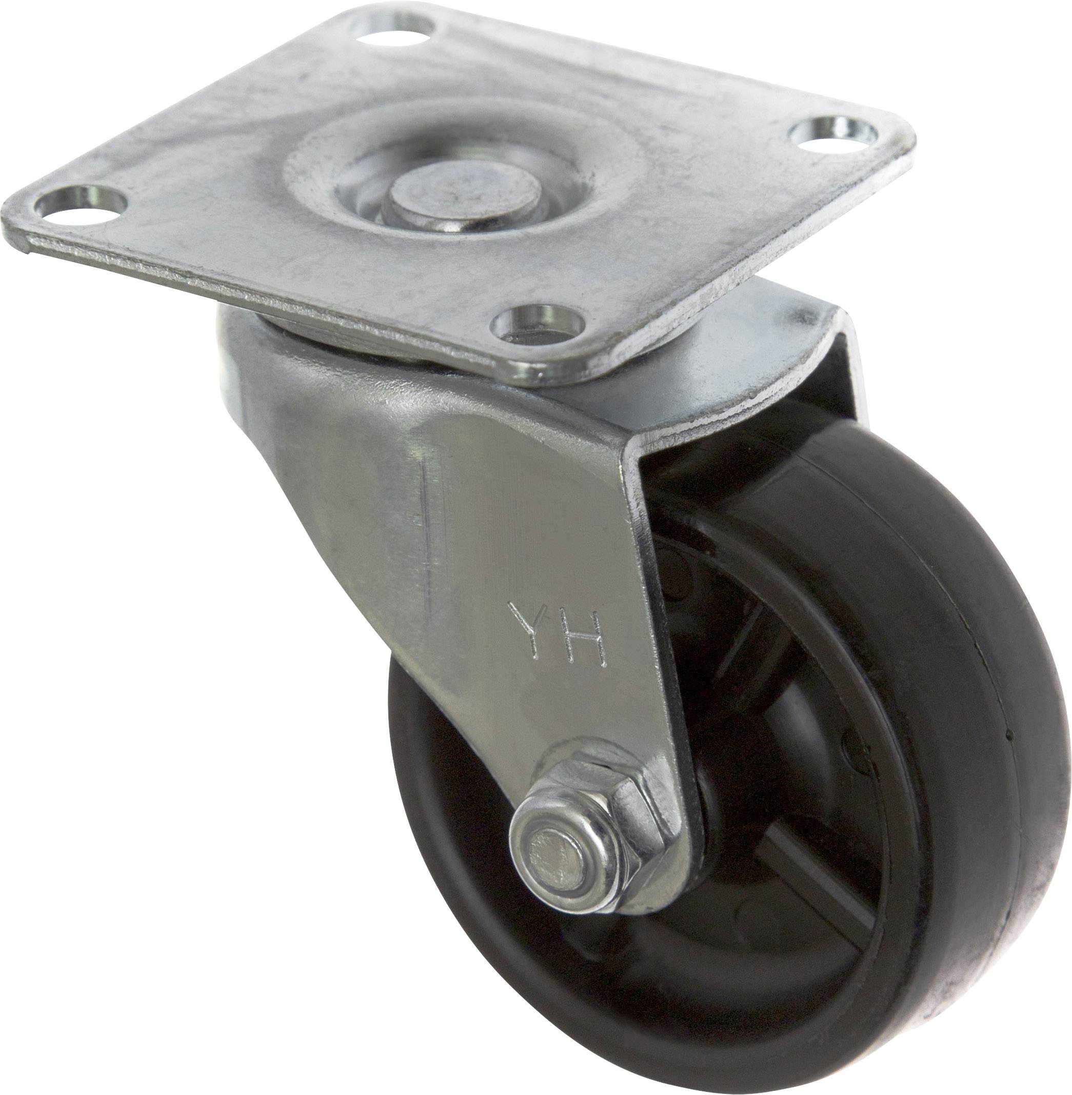 TOOLCRAFT TO-5137893 Rubber 50 mm fixed roller with mounting plate Load capacity (max.): 50 kg