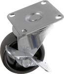 Swivel castor with parking brake and 50 mm mounting plate