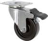 TOOLCRAFT TO-5137905 Swivel castor with parking brake and mounting plate 75 mm polypropylene Load capacity (max.): 70 kg