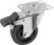 Swivel furniture castor with black rubber wheel and metal mounting, including side brake mechanism. Suitable for easy movement of furniture pieces.