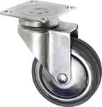 Swivel castor with mounting plate 80 mm rubber