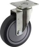 Swivel castor TPR 100 mm with mounting plate
