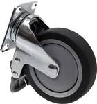 Swivel castor with parking brake and mounting plate 100 mm TPR
