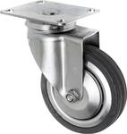 Swivel castor 100 mm with rubber mounting plate