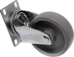 Swivel castor with 100 mm polypropylene mounting plate