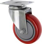 Swivel castor with mounting plate 100 mm polyurethane