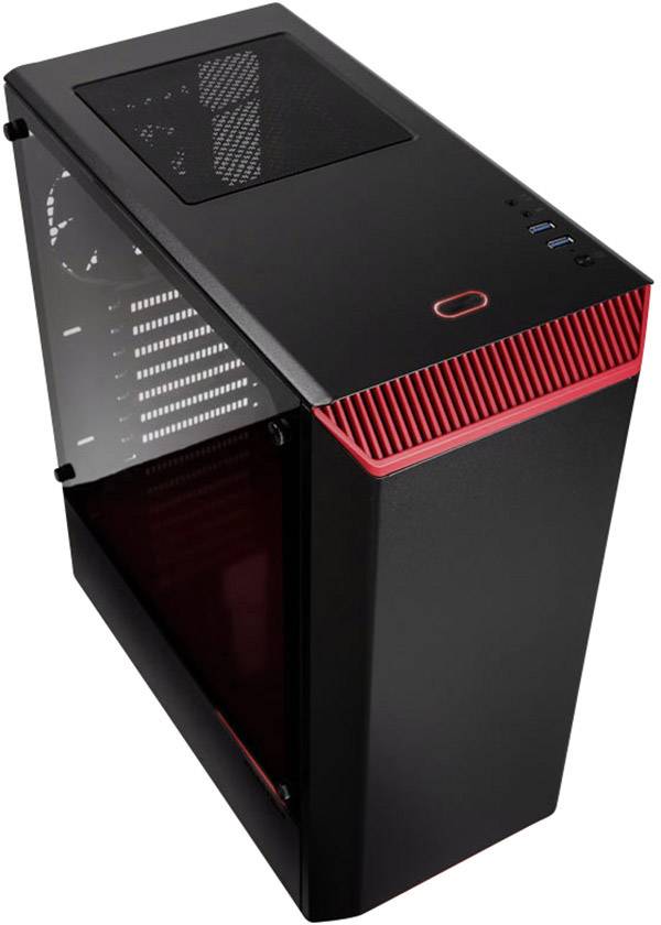 Phanteks Eclipse P300 Midi tower PC casing Black, Red Built-in fan ...