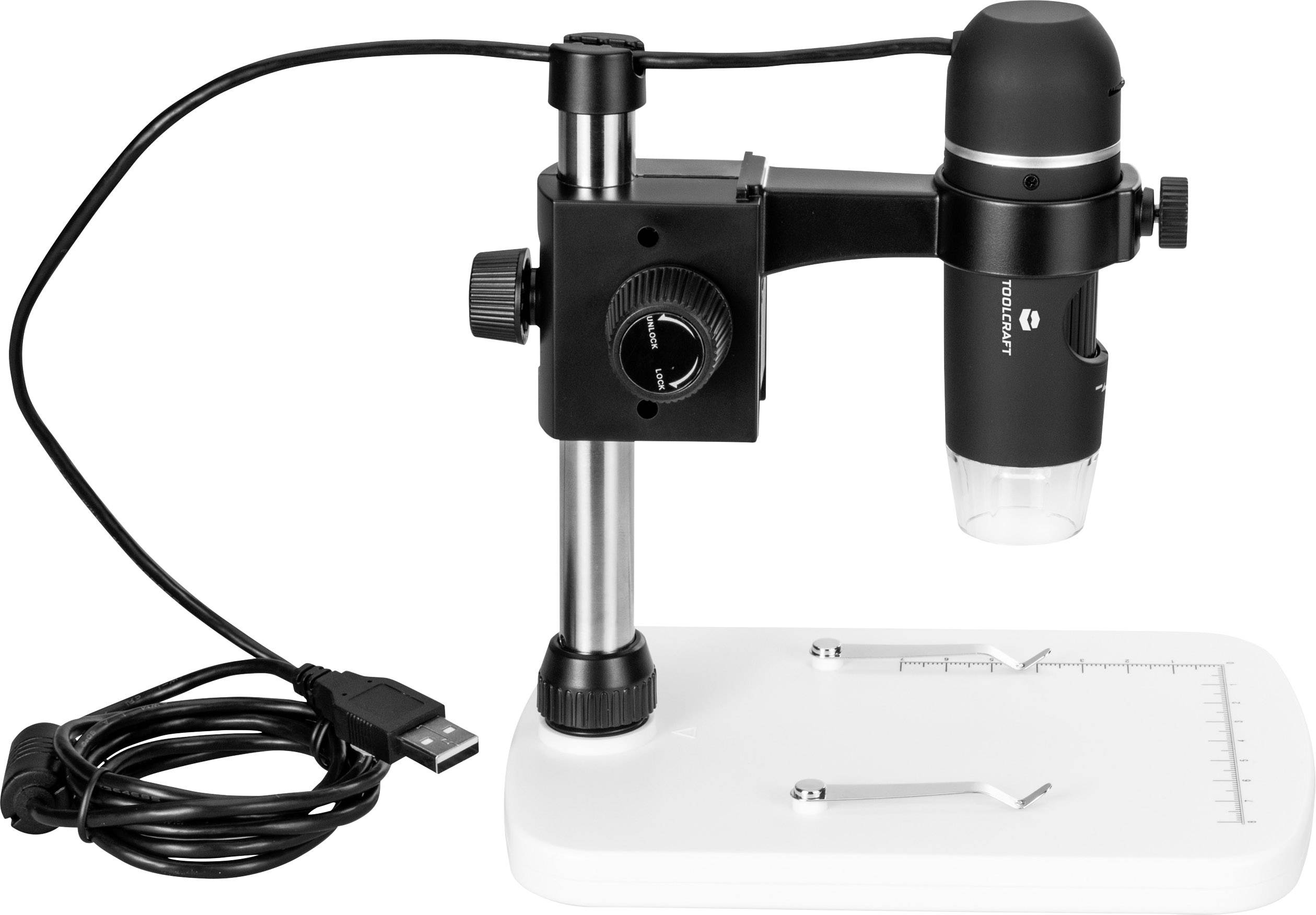TOOLCRAFT USB Microscope With Monitor 5 MPix Digital Zoom max 150 X 