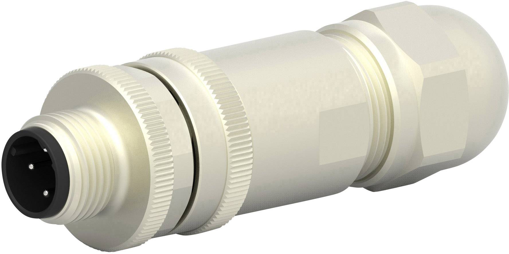 Silver cylindrical connector with a black inner area and grooved edge. Used for electrical connections.