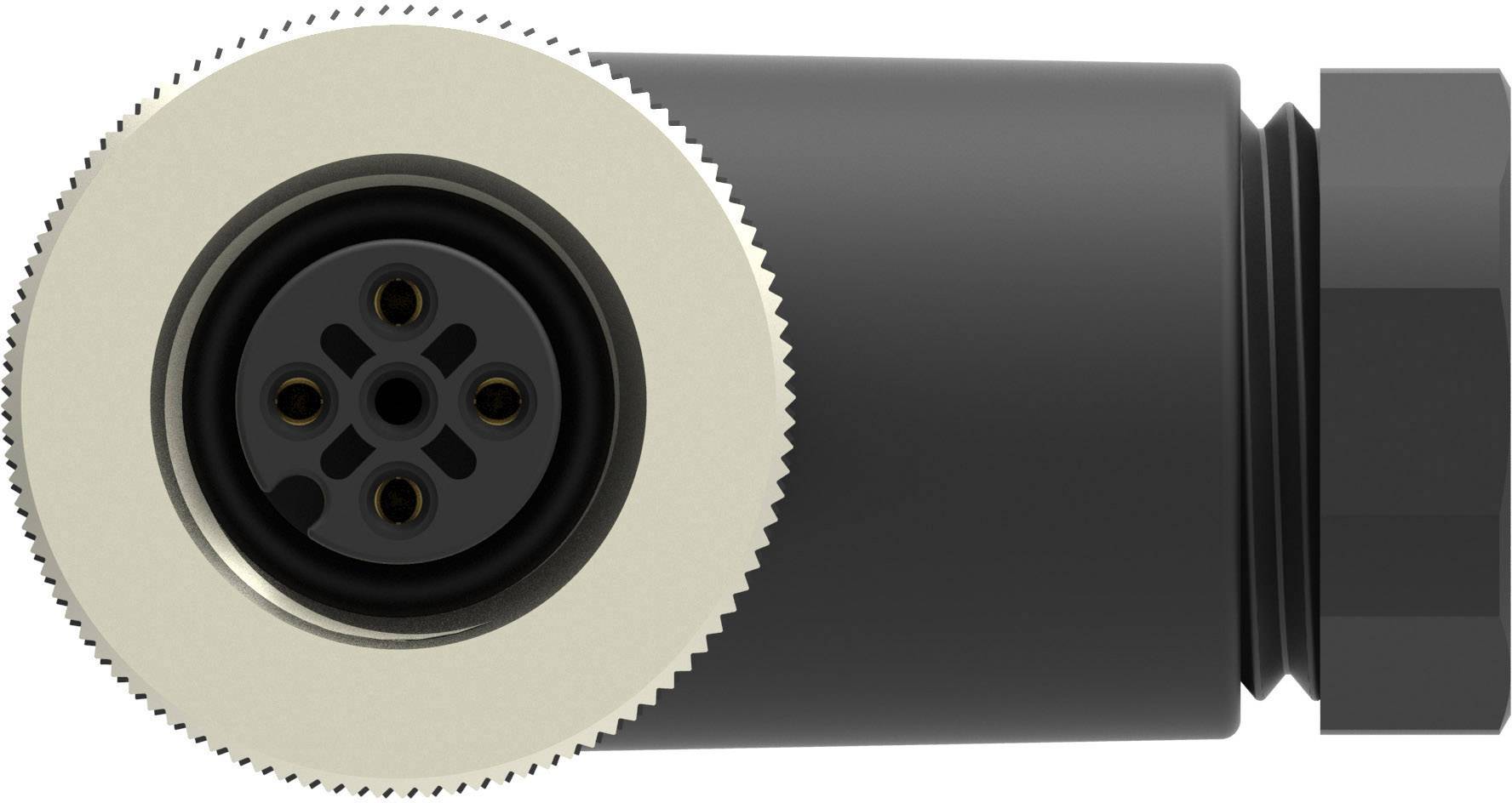 A black, cylindrical plug with multiple round connectors on the front and a ridged edge for better grip.