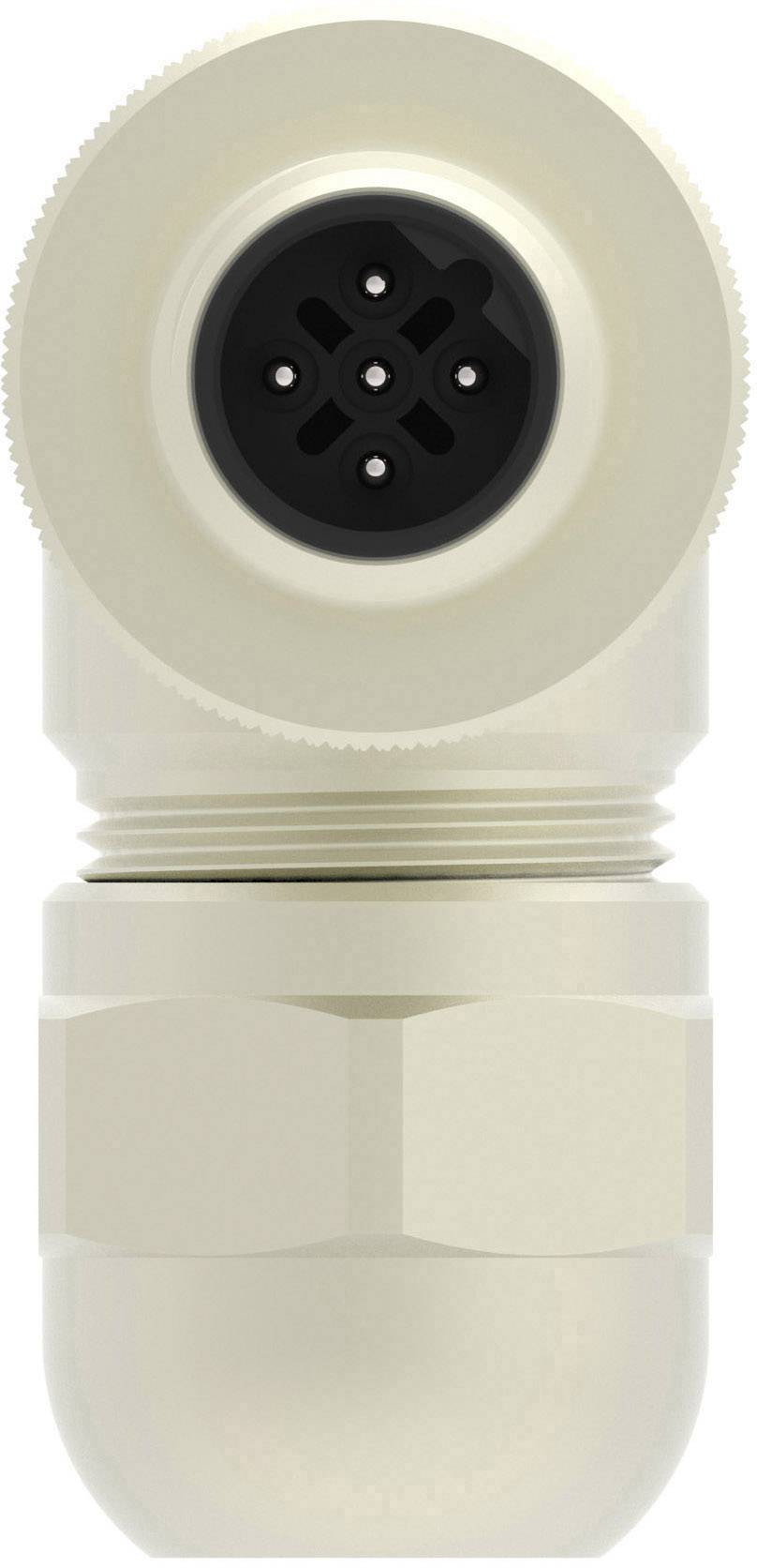 A round, metallic plug with multiple pins, suitable for industrial applications and cable connections. Visually white-gold in appearance.