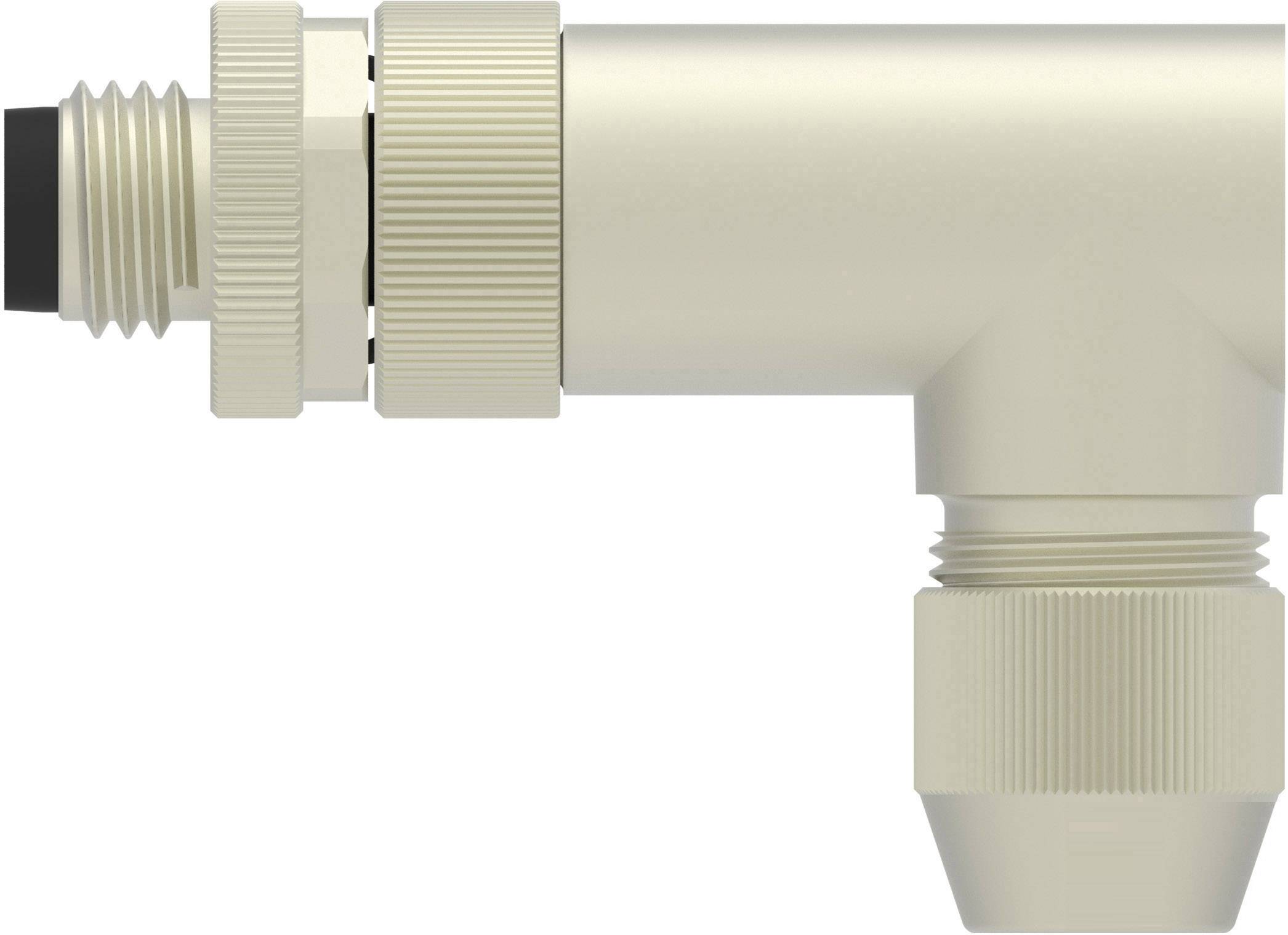 A right-angled metal pipe with knurled fittings at both ends, used for plumbing or industrial applications.