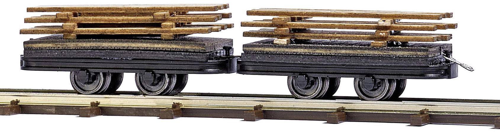 Busch Feldbahn 12218 H0f two wagons with boards charge