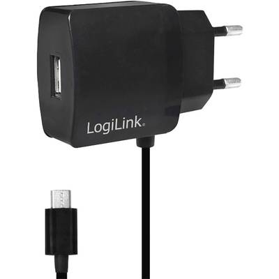 Image of LogiLink Power Adapter Micro USB charger 10 W Mains socket Max. output current 2000 mA No. of outputs: 2 x USB, Micro USB plug