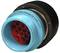 A round, multi-pin connector with a blue housing and red contacts. Text on the housing: 'DEUTSCH HDP24-24'.