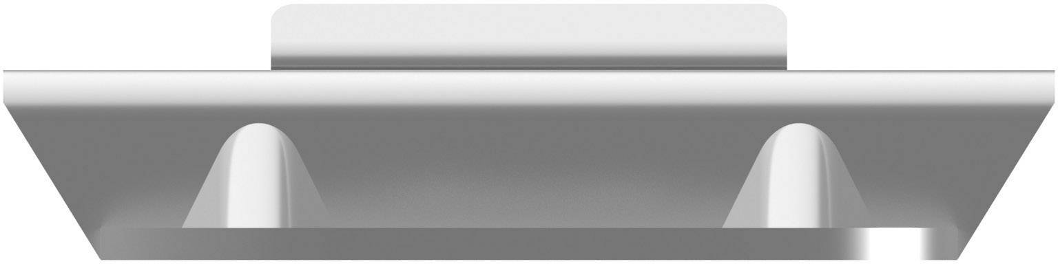 A white, flat waste bin with two handles on the sides. The handles are slightly curved for easy carrying.