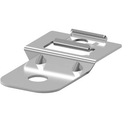 Metal angle bracket with two screw holes, suitable for securing components in mechanical or electrical assemblies.