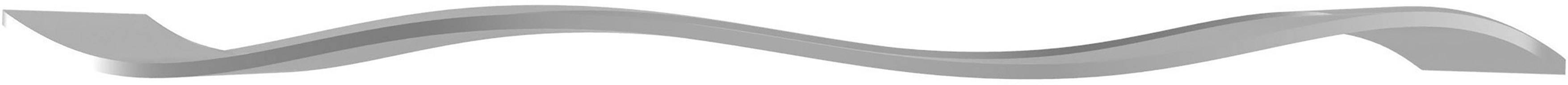A grey, wavy line on a white background.
