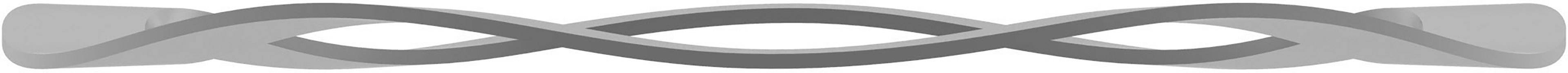 Decorative pattern of symmetrically curved grey lines.