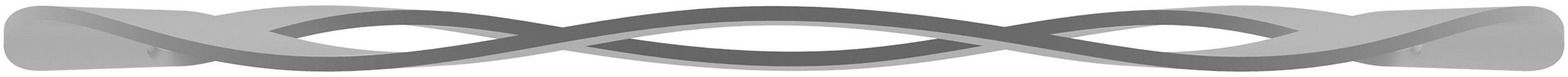 A plaited, grey decorative ribbon forming an endless pattern.