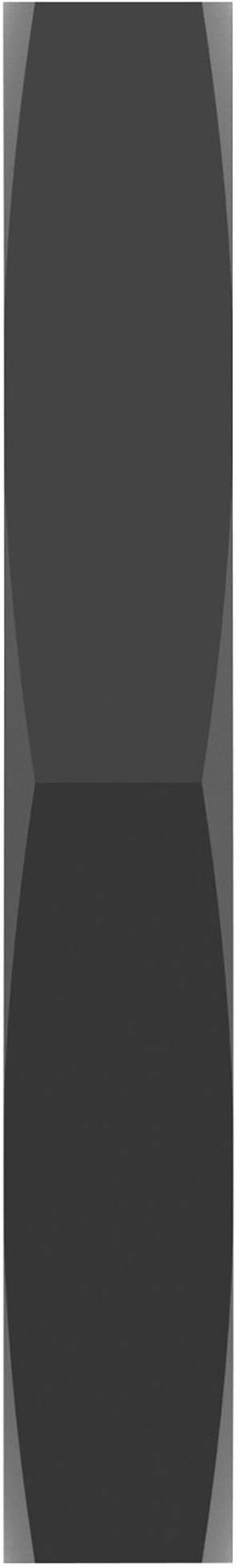 A black band with grey, curved sides, running vertically.