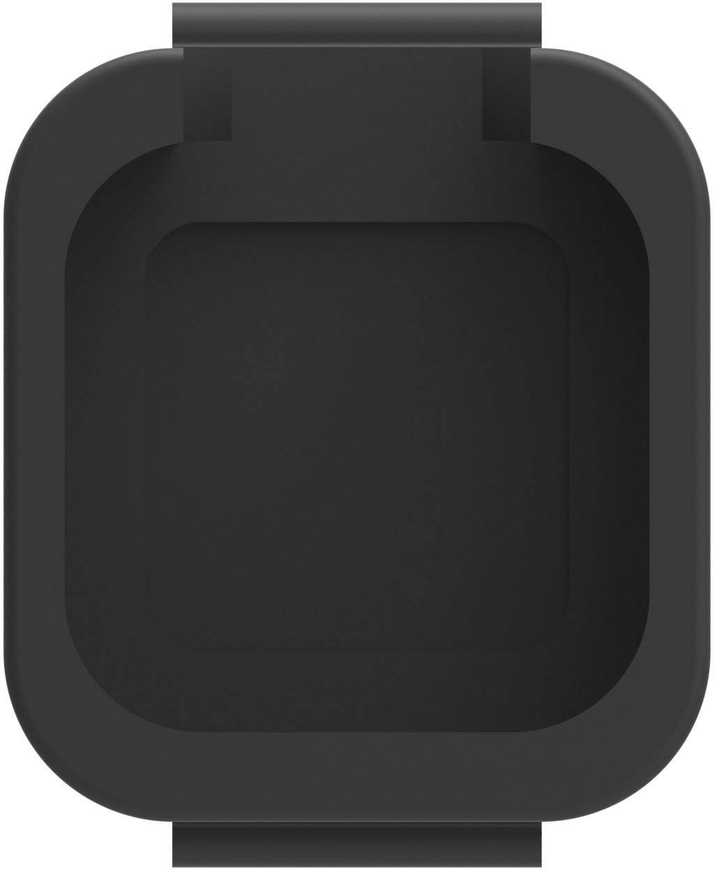 Black, rectangular box with rounded corners, viewed from above.<br><br>Note: As this appears to be a simple visual description, the translation is quite direct with no significant British English adaptation needed.