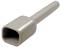 'Beige cylindrical tool with a broad, rectangular end, likely suitable for sealing or connections.'
