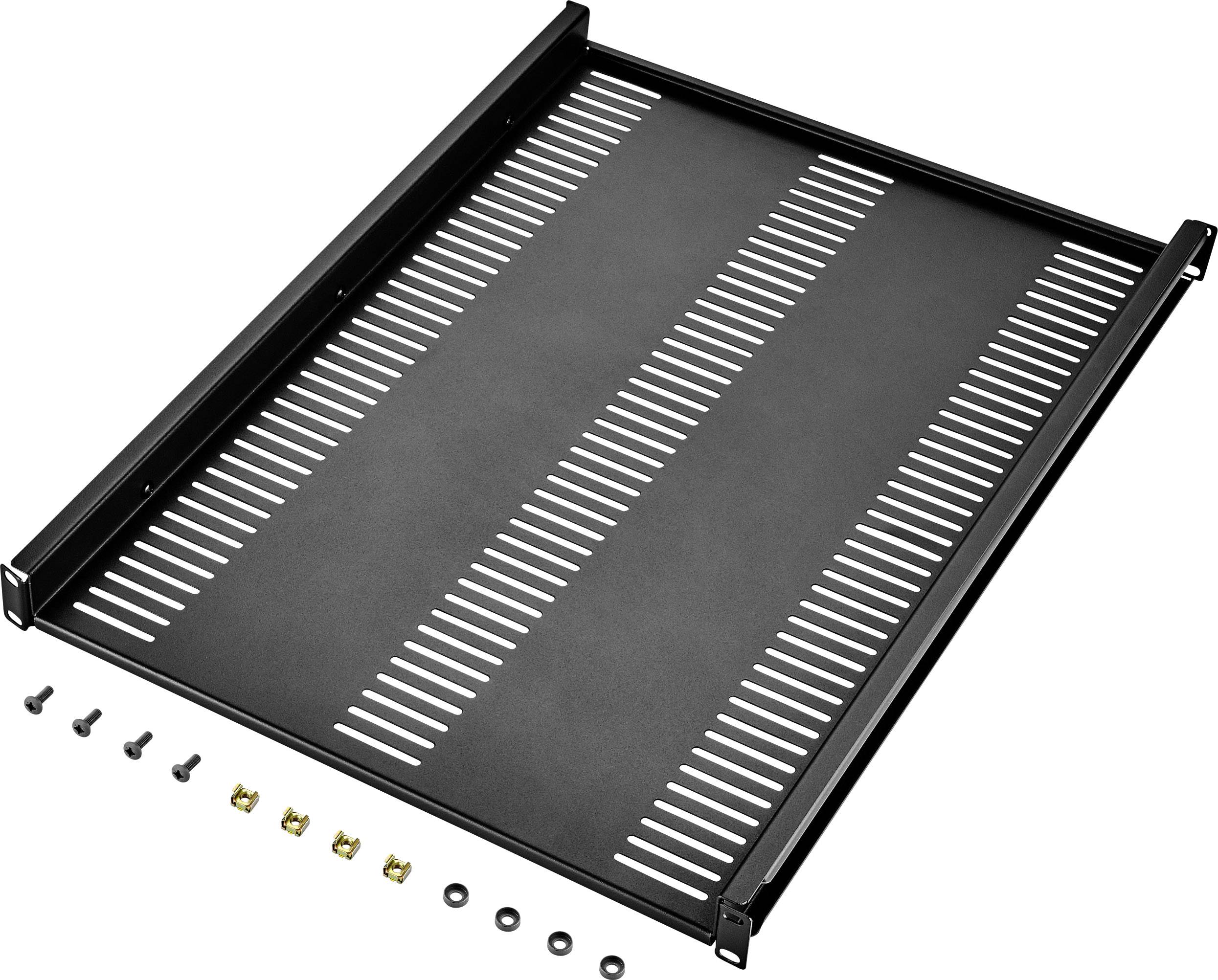 Renkforce RF-3429164 19 inch Server rack cabinet shelf 1 U Fixed Suitable for (cabinet depths): > 1000 mm Black-1