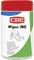 Cleaning wipes in red and white packaging by CRC. Contains an illustration of a wipe and multilingual labels on the front.