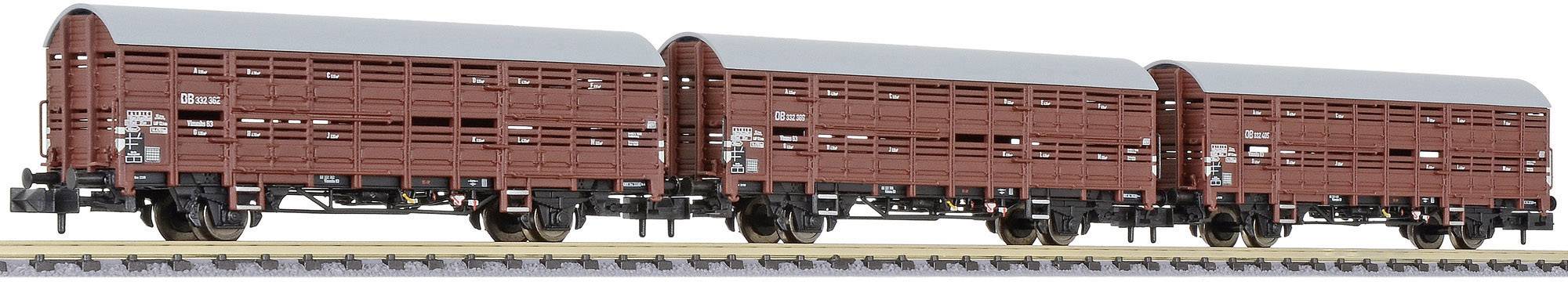 Liliput L260140 N set of 3 shed wagon of DB III DB III-0
